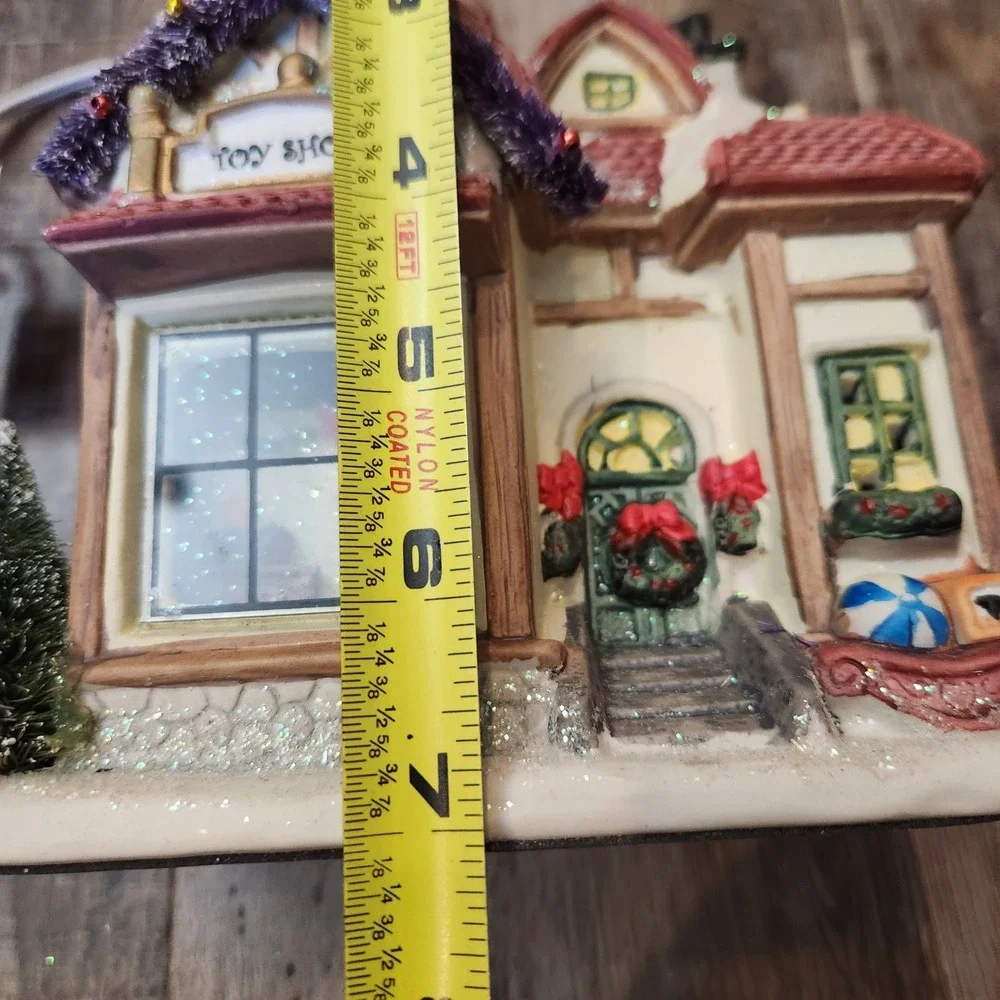 Holiday Seasons Collector Series III Porcelain Lighted Toy Shop Christmas Decor